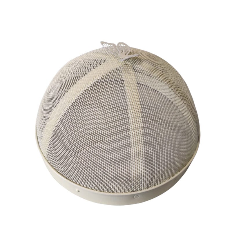 Elan Elan Butterfly Cake Cover Food Covers Steel Mesh Net Kitchen Umbrella Practical Home Using Anti Fly Mosquito Food Cover 10 InchIvory  - Image 5