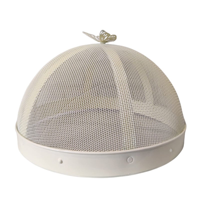 Elan Elan Butterfly Cake Cover Food Covers Steel Mesh Net Kitchen Umbrella Practical Home Using Anti Fly Mosquito Food Cover 10 InchIvory  - Image 4