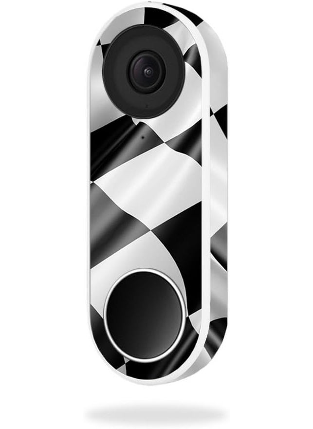MIGHTY SKINS MightySkins Skin Compatible with Nest Hello Video Doorbell - Race Flag | Protective, Durable, and Unique Vinyl Decal wrap Cover | Easy to Apply, Remove, and Change Styles | Made in The USA 