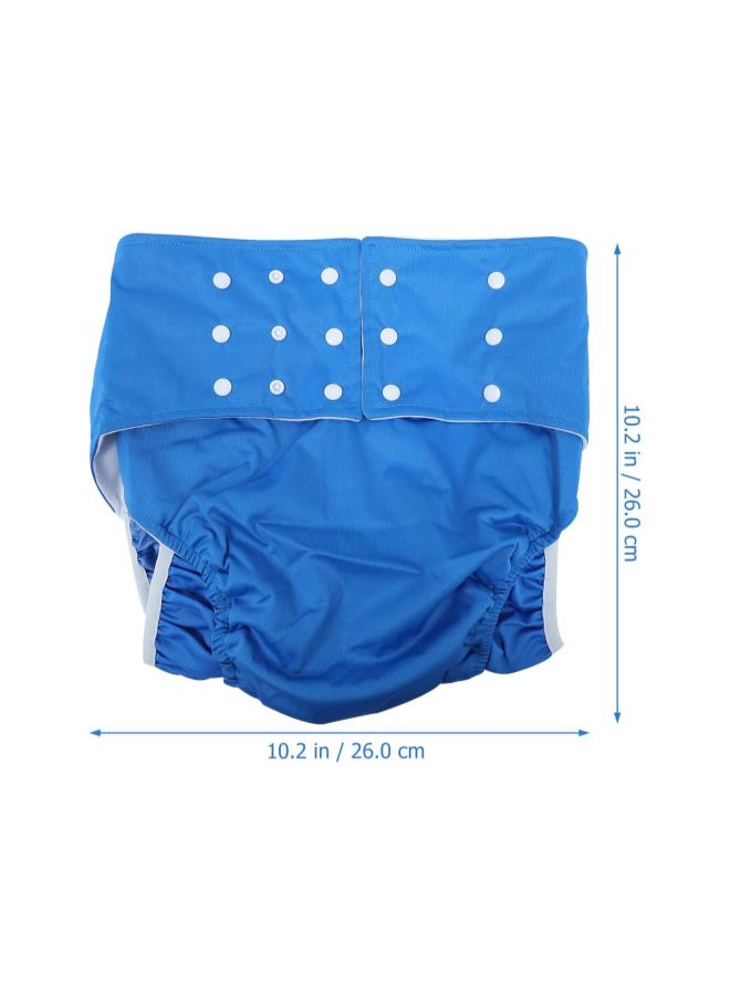 WYBOT Washable Nappy Cover Diaper Pants Cotton Adult Reusable Nappy Cover Diaper Pant Cloth Incontinence Underwear for The Elderly and Disabled Blue - Image 2
