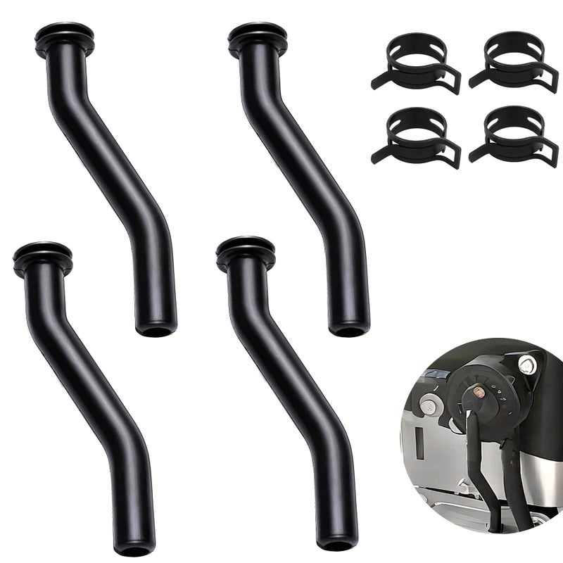 Vizava 4pc Vizava 596163 Vacuum Hose Compatible For John Deere D125 D130 D140 D160 D170 Briggs and Stratton Lawn Mower Tractor Replaces 593998 797408 Black3 Inches Durable Rubber Vacuum Hose - Image 3