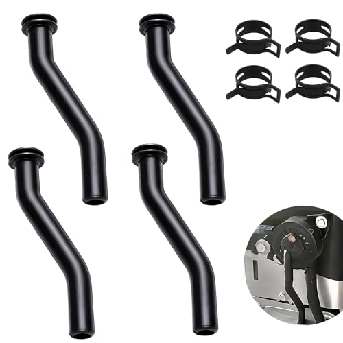 Vizava 4pc Vizava 596163 Vacuum Hose Compatible For John Deere D125 D130 D140 D160 D170 Briggs and Stratton Lawn Mower Tractor Replaces 593998 797408 Black3 Inches Durable Rubber Vacuum Hose - Image 1