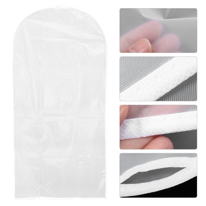 Clothes Dust Cover: Semi-Transparent Odourless PEVA Material - Durable Washable Garment Protector for Home Wardrobe Storage of Dress, Suit, Coat - Image 2