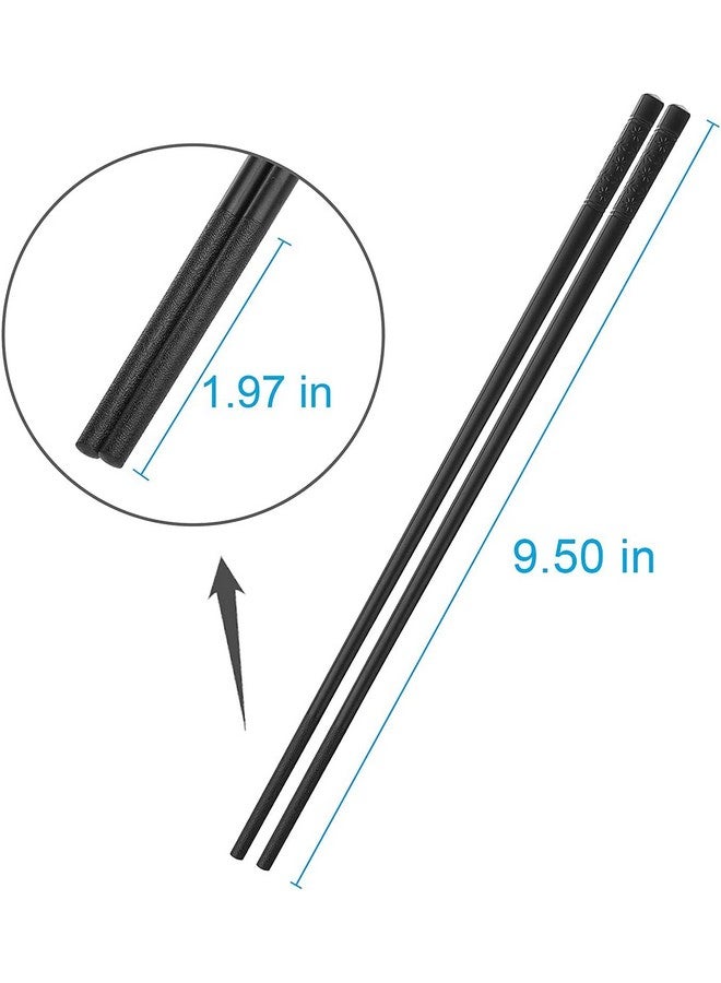 Zeinwap 10 Pairs Reusable Fiberglass Chopsticks, Non-Slip Chopsticks, Beginners Chopsticks, Dishwasher Safe for Chinese Style Japanese Food Cooking Chopsticks,(9.5 inch Black) - Image 5
