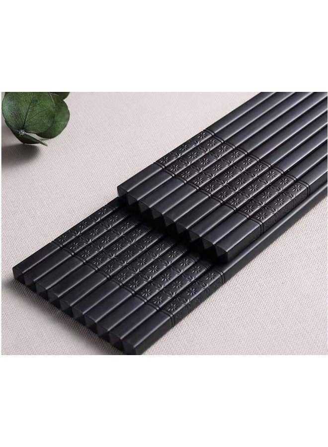 Zeinwap 10 Pairs Reusable Fiberglass Chopsticks, Non-Slip Chopsticks, Beginners Chopsticks, Dishwasher Safe for Chinese Style Japanese Food Cooking Chopsticks,(9.5 inch Black) - Image 2