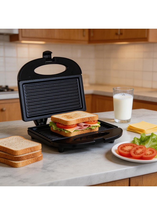 MHB Sandwich Maker - 750W - Black - SW230501 - Image 3