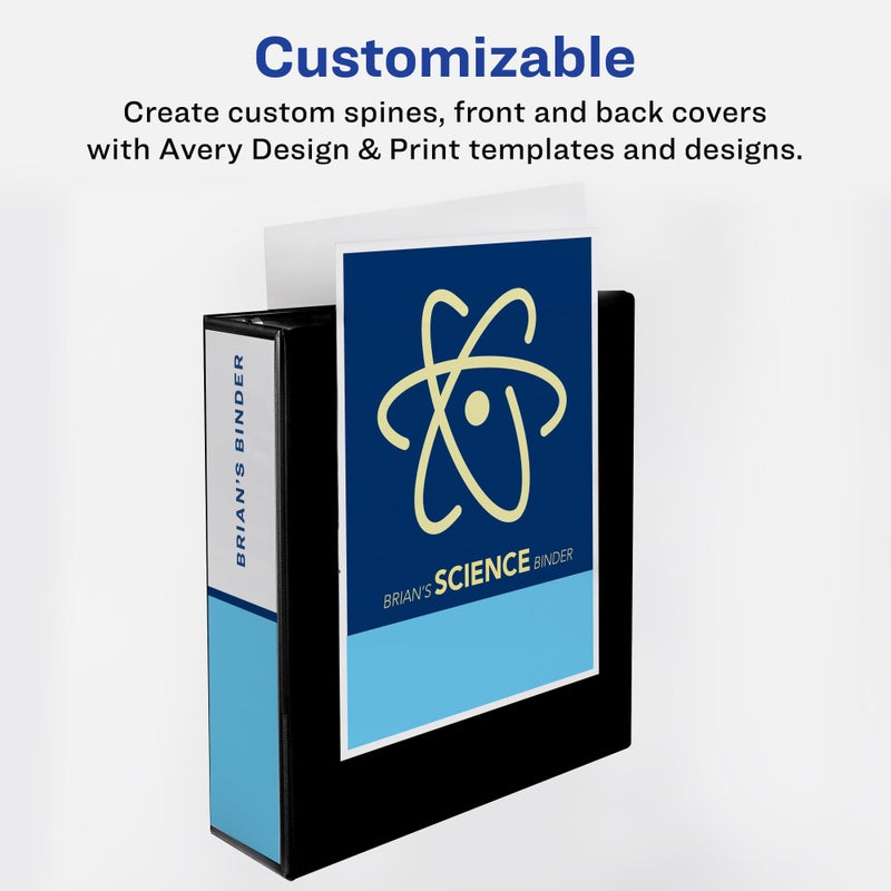 Avery Heavy-Duty View 3 Ring Binder, 1" One Touch EZD Rings, 1 Red Binder (79170) - Image 3