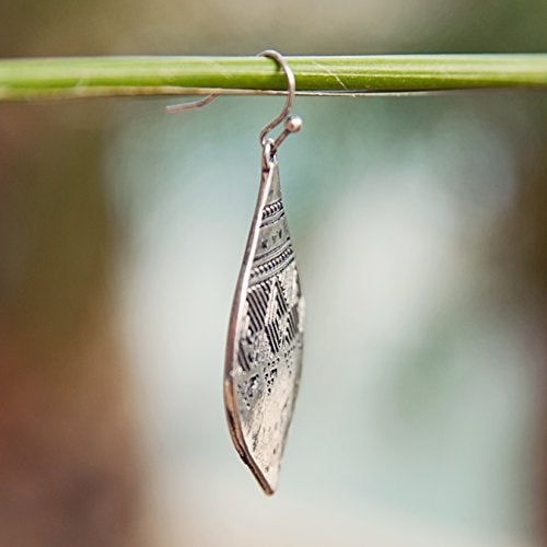 SPUNKYsoul Bohemian Hammered & Engraved Silver Earrings - Image 5