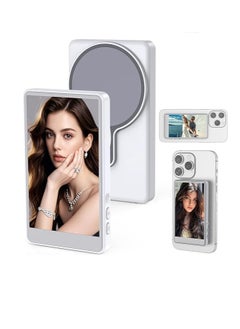 Magnetic Selfie Monitor Screen for iPhone & Android – 1800mAh Battery, Bluetooth Remote, 3-Level Brightness, Wide Screen Mode – Use Rear Camera for Vlogs, Selfies, Live Streaming, TikTok