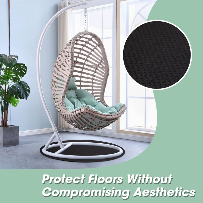 3 BUZZLETT Recliner Pads for Hardwood Floors - Round Floor Rubber Mat for Recliners Protects Hardwood & Tile Floors from Scratches,Round Rail pad Ideal for Recliners, Swivel Chairs, Black, Pack of 1 - Image 2