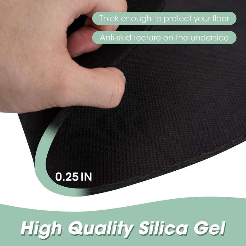 3 BUZZLETT Recliner Pads for Hardwood Floors - Round Floor Rubber Mat for Recliners Protects Hardwood & Tile Floors from Scratches,Round Rail pad Ideal for Recliners, Swivel Chairs, Black, Pack of 1 - Image 3
