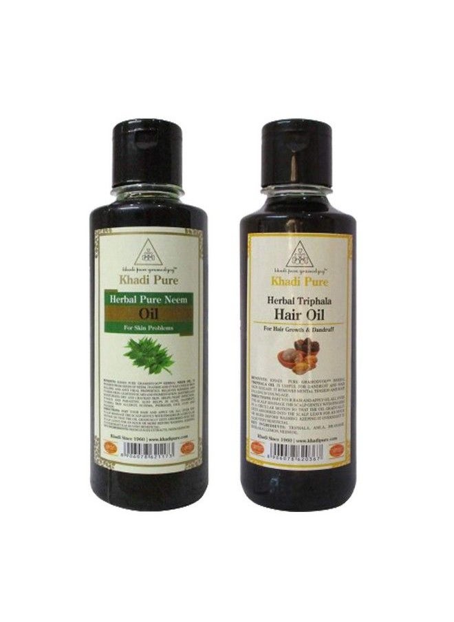 Khadi Pure Neem & Triphala Hair Oil 210 Ml (Pack Of 2)  - Image 2