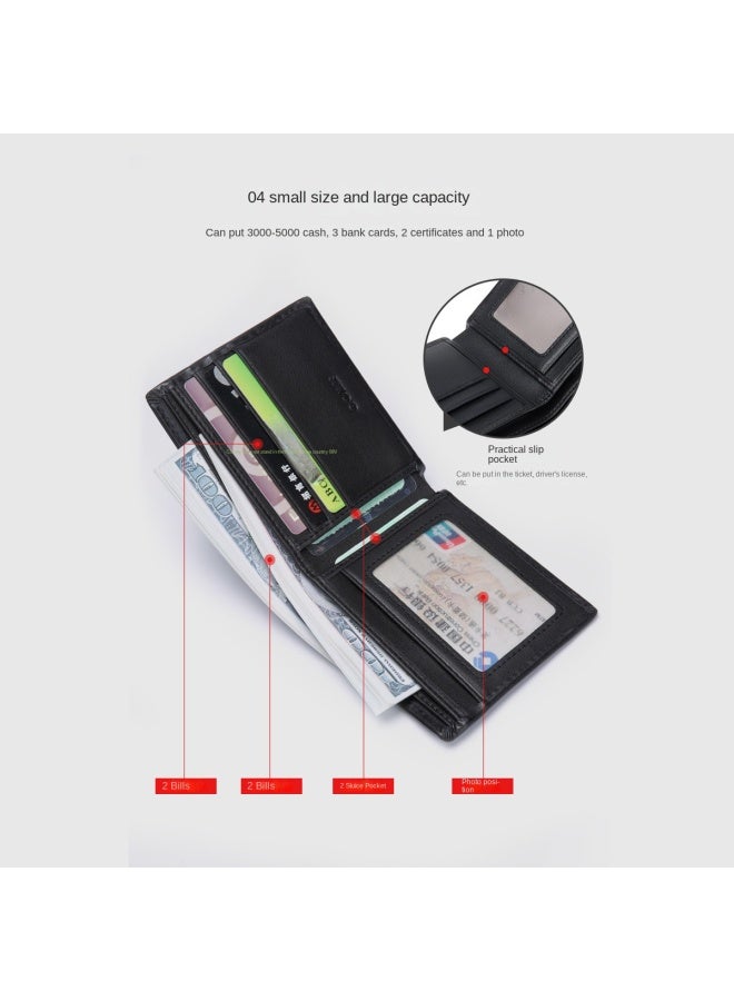 Golf Fashion Minimalist Men's Horizontal Leather Wallet Multi-card Slot Card Holder Short Billfold Ticket Pocket Men's Wallet Gift Storage - Image 4