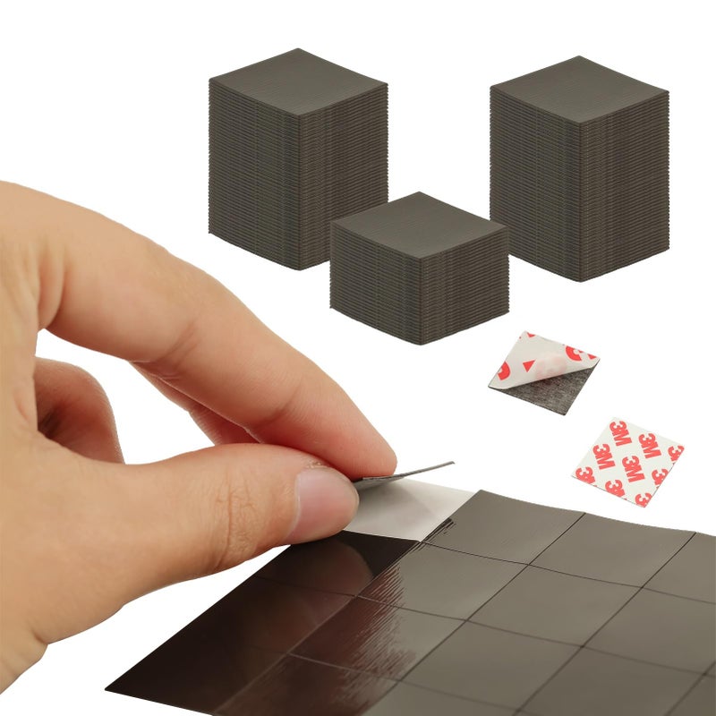 Chunniao Thin Magnetic Tape Strip Pre Cut Magnet Squares With Self Adhesive(288 Pcs 3/4"" X 3/4"") Sticky Magnets For Photos Peel And Stick Only For Cards/Picture/Paper (16 Mil Magnet) - Image 1
