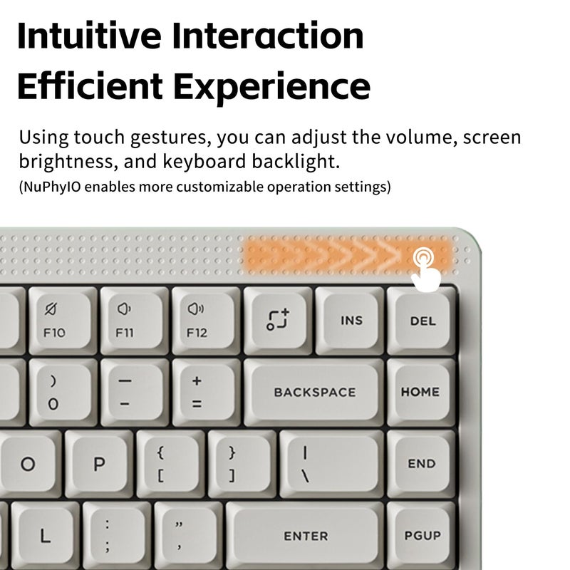 nuphy Node75 Wireless Mechanical Keyboard, 75% Hot Swappable Custom Low Profile Keyboard, 84 Keys Computer Gaming Keyboards, Supports Touch Gestures, PBT Keycaps, RGB Backlit, Bluetooth/2.4GHz/USB-C - Image 5