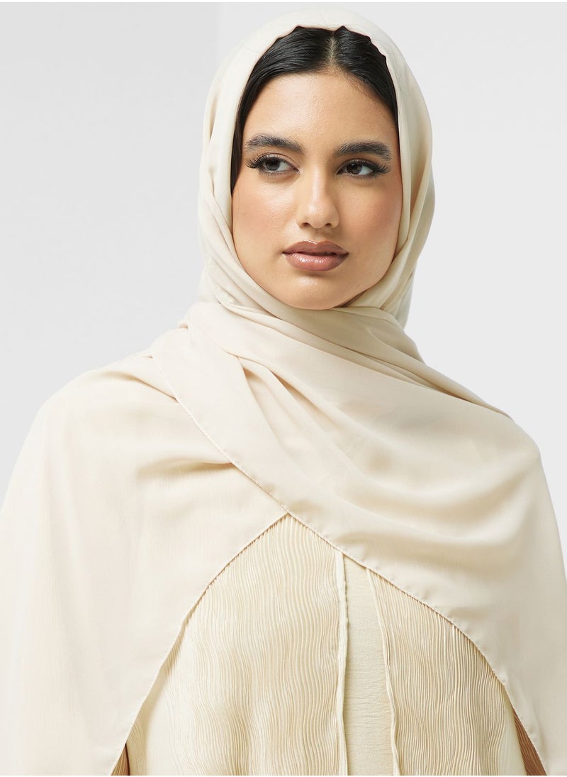 hayas closet - V-Neck Pleated Abaya - Image 1