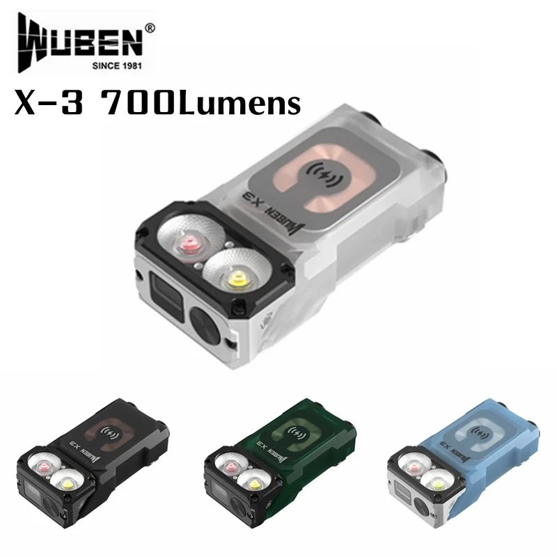 وبين مصباح يدوي Wuben X3 EDC Flashlight Wireless Charging 700Lumens Portable Outdoor Waterproofing LED Rechargeable Torch Mini Keychain Light - Image 2