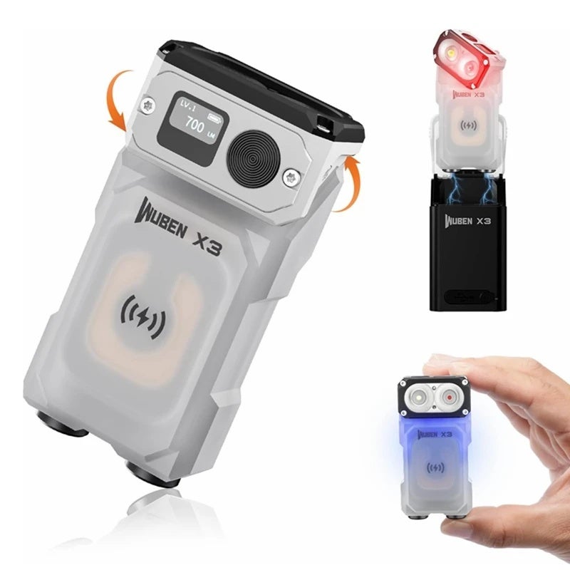 وبين مصباح يدوي Wuben X3 EDC Flashlight Wireless Charging 700Lumens Portable Outdoor Waterproofing LED Rechargeable Torch Mini Keychain Light - Image 3