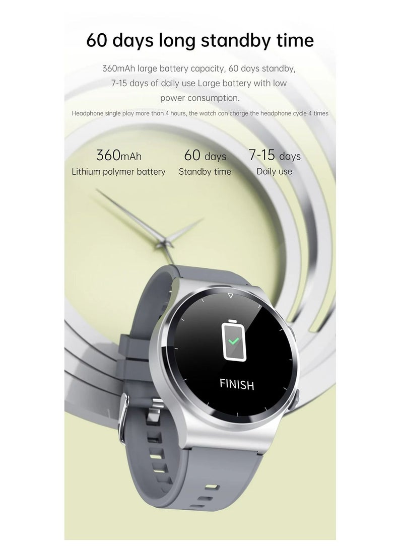 AROAQ - GT69 Smart Watch TWS Earphone Heart Rate Blood Pressure  Oxygen BT Call Music Sports Men Women Smartwatch Black - Image 1