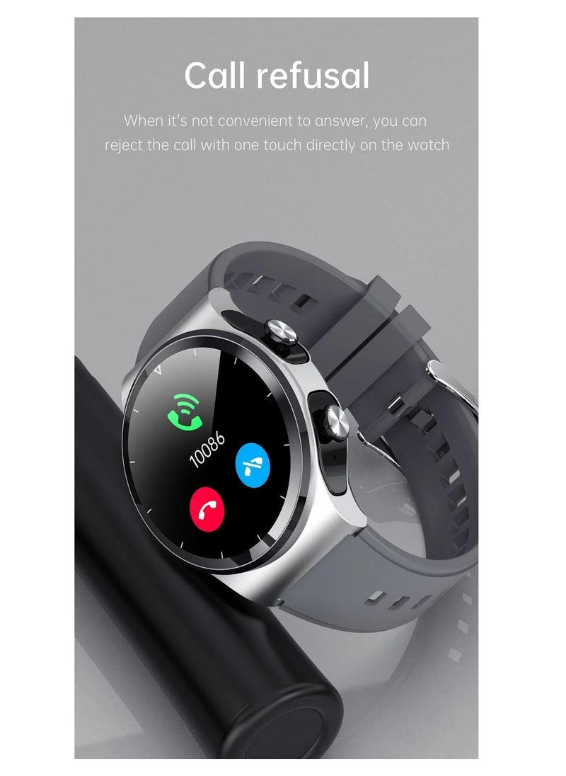 AROAQ - GT69 Smart Watch TWS Earphone Heart Rate Blood Pressure  Oxygen BT Call Music Sports Men Women Smartwatch Black - Image 1