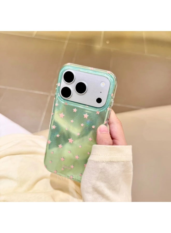 كفر iPhone 17 Pro، كفر هاتف لامع بنقشة نجوم مع غطاء خلفي واقٍ، كفر خفيف مقاوم للصدمات مع حافة مرتفعة لحماية الكاميرا لهاتف Apple iPhone 17 Pro - Image 2