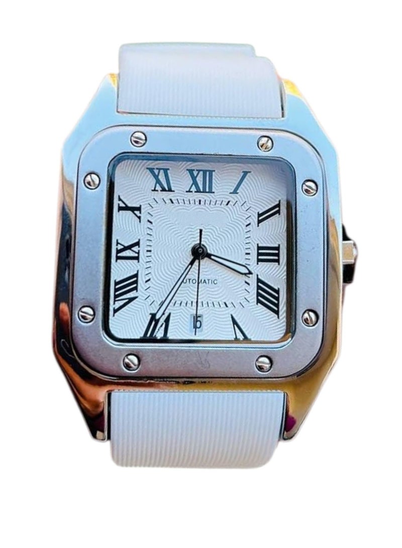 Men’s Luxury Square Watch,Waterproof Chronograph, Quartz Analog Movement, Wristwatch 