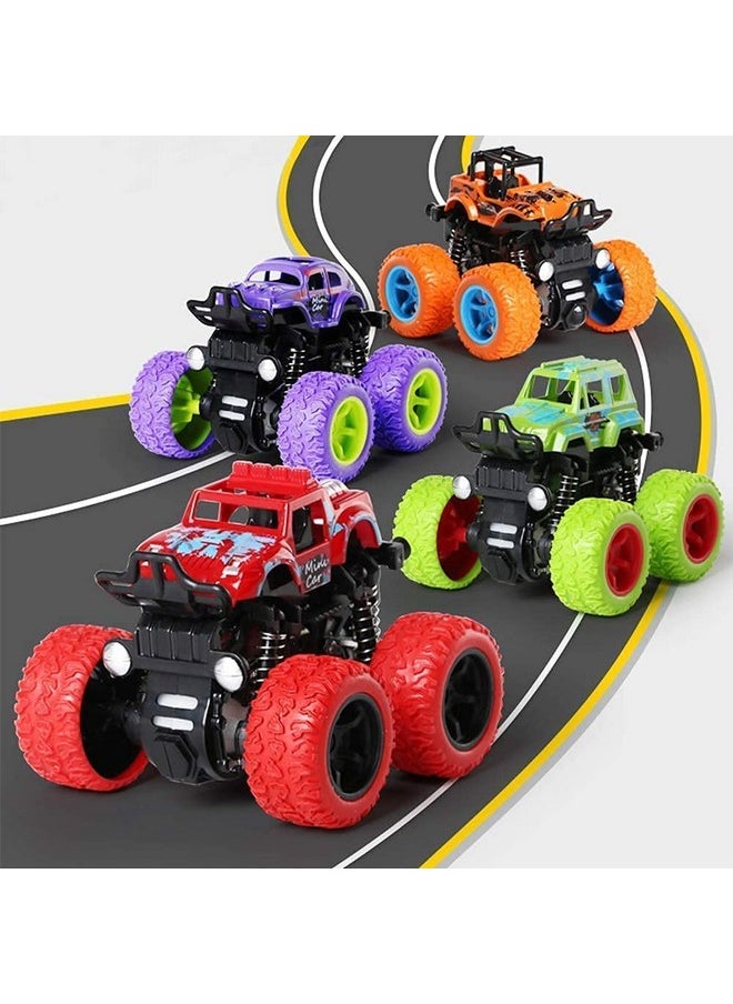 Famous Quality FAMOUS QUALITY® Push and go car Toy 4WD Mini Monster Trucks Friction Powered Cars for Kids Big Rubber Tires Baby Boys Super Cars Blaze Truck Children Gift Toys (Pack of 4 pc)  - Image 5