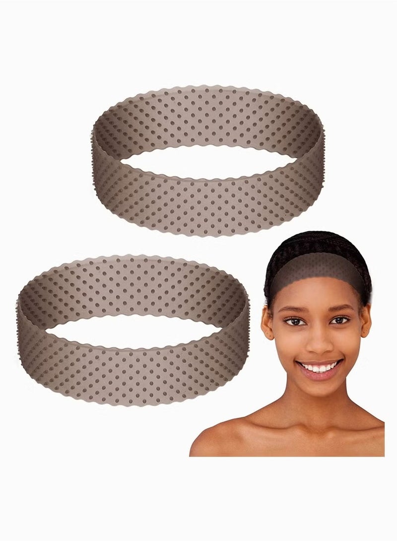 Generic Wig Band, SYOSI 2 Pieces Silicone Grip Wig Band, Adjustable Silicone Wig Headband Fix Non-Slip Wig Bands, Seamless Wig Band Wig Grip Band Strong Holder for Men Women Sports Yoga (Black)  - Image 1