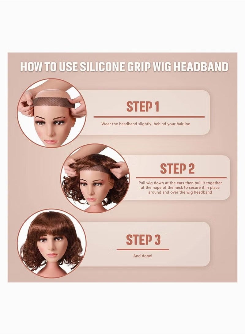 Generic Wig Band, SYOSI 2 Pieces Silicone Grip Wig Band, Adjustable Silicone Wig Headband Fix Non-Slip Wig Bands, Seamless Wig Band Wig Grip Band Strong Holder for Men Women Sports Yoga (Black)  - Image 4