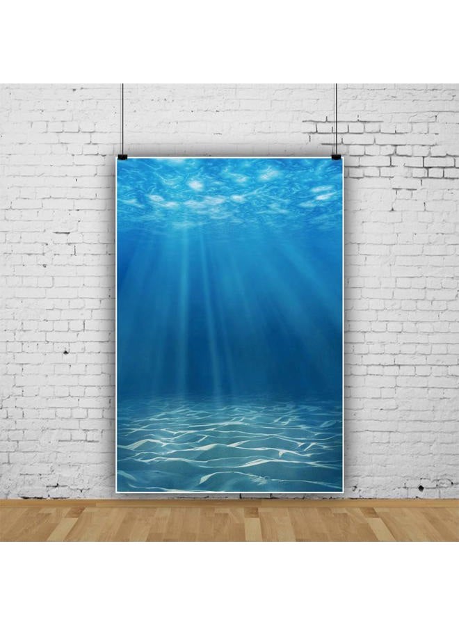 Laeacco Underwater World Background 5x7ft Photography Background Undersea Sunlight Deep Blue Water Sun Ray Backdrop Seabed Children Birthday Home Decoration Party Kid Boy Newborn Photo Studio Props - Image 2
