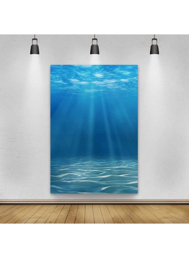 Laeacco Underwater World Background 5x7ft Photography Background Undersea Sunlight Deep Blue Water Sun Ray Backdrop Seabed Children Birthday Home Decoration Party Kid Boy Newborn Photo Studio Props - Image 4