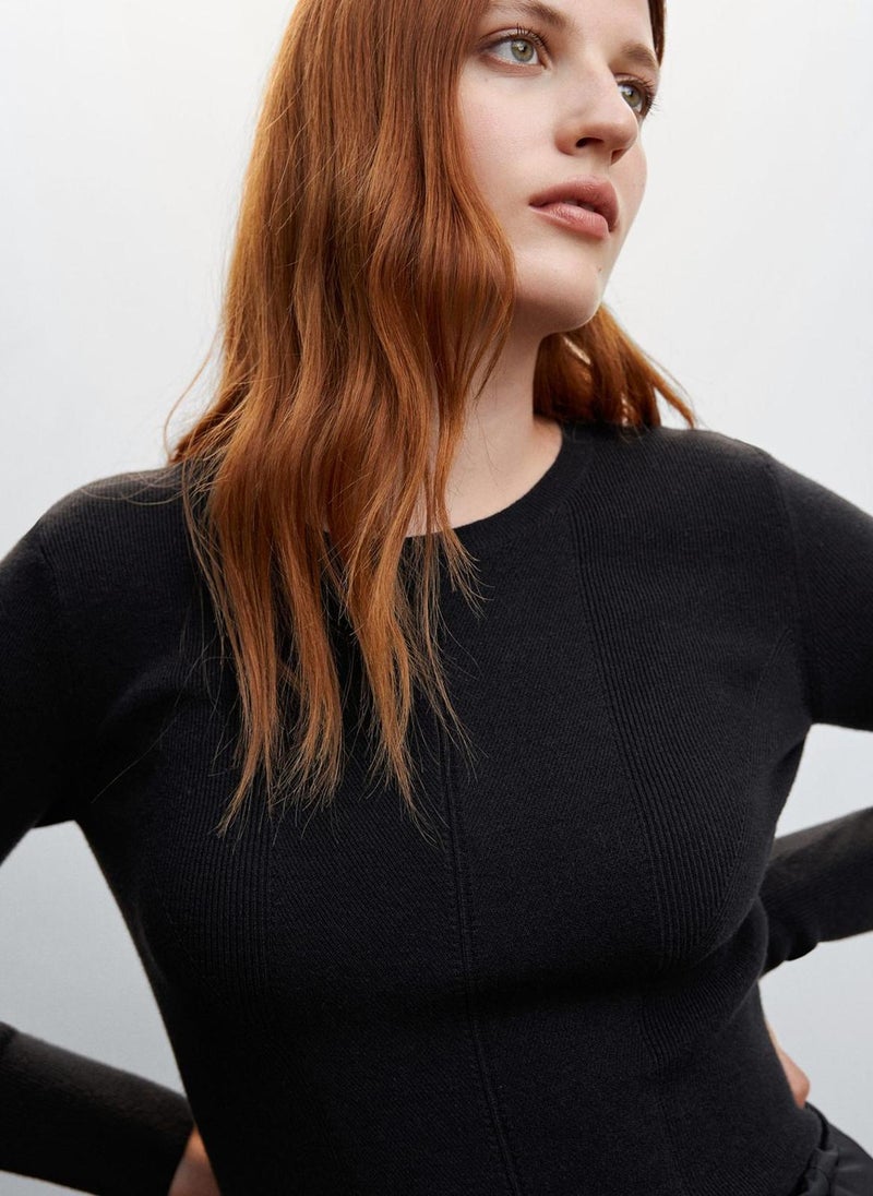 MANGO - Crew Neck Knitted Sweater - Image 1