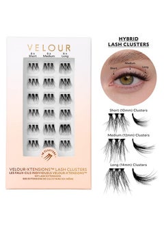 فيلور لاشز مجموعات رموش Velour-Xtensions™ - 18 رموشًا مفردة متجمعة - رموش خفيفة الوزن وناعمة - مجموعات رموش ناعمة ومريحة - رموش طبيعية تناسب جميع أشكال العيون (هجينة)  - Image 4