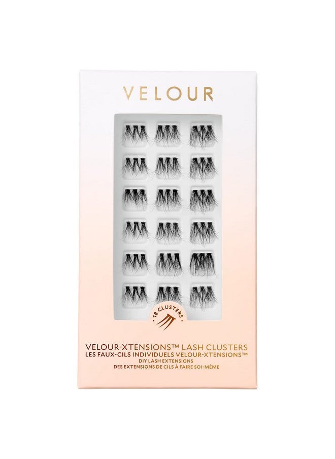 فيلور لاشز - مجموعات رموش Velour-Xtensions™ - 18 رموشًا مفردة متجمعة - رموش خفيفة الوزن وناعمة - مجموعات رموش ناعمة ومريحة - رموش طبيعية تناسب جميع أشكال العيون (هجينة) - Image 1
