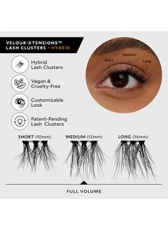 فيلور لاشز مجموعات رموش Velour-Xtensions™ - 18 رموشًا مفردة متجمعة - رموش خفيفة الوزن وناعمة - مجموعات رموش ناعمة ومريحة - رموش طبيعية تناسب جميع أشكال العيون (هجينة)  - Image 5