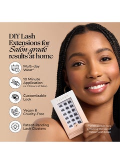 فيلور لاشز مجموعات رموش Velour-Xtensions™ - 18 رموشًا مفردة متجمعة - رموش خفيفة الوزن وناعمة - مجموعات رموش ناعمة ومريحة - رموش طبيعية تناسب جميع أشكال العيون (هجينة)  - Image 3