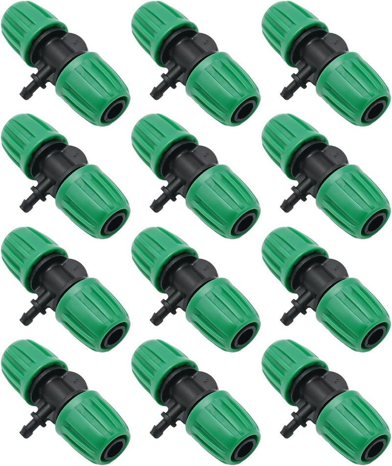 MDEOOSKY 12 Pcs Barbed Tee 1/2 Inch Tubing (1/2" ID X 0.6-0.63" OD) 16mm To 1/4 Inch Irrigation Tube Anti-Drop Barbed Tee Hose Fittings Drip Parts Twist Locked 3 Way Connectors(Fits 13mm ID / 4mm ID) - Image 2