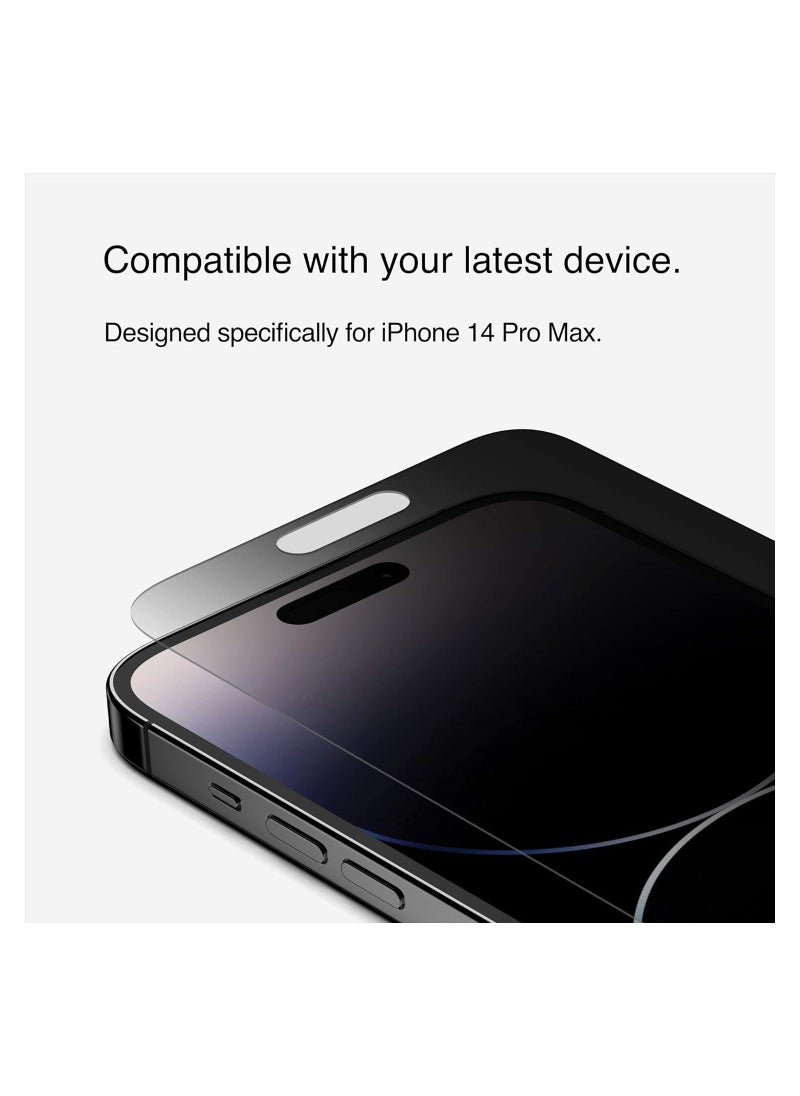 Raxoom Privacy Tempered Glass iPhone 14 Pro Max screen protector, Treated Surface with Anti-Fingerprint Coating, Anti-Spy and Bubble Free Application, Included Easy Align Tray, iPhone case compatible - Image 4