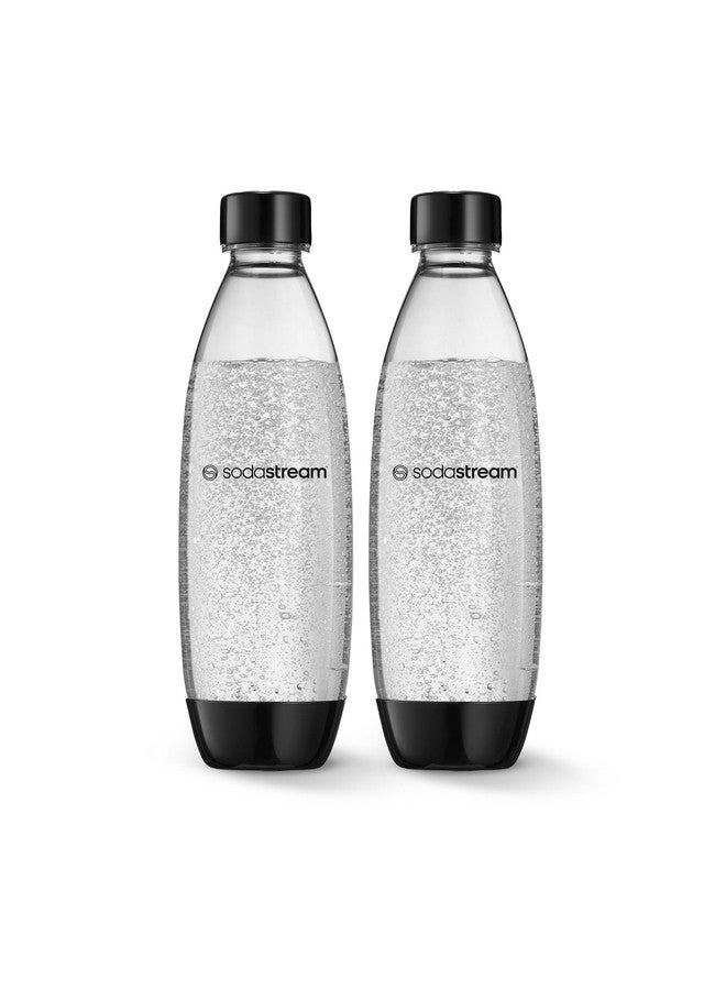 sodastream - Carbonating Bottles | Store even more fizzy drink favorites in your fridge | Dishwasher Safe | Slim Design: Fits in most car cup holders | 34 Fl Oz | Pack of 2 | Black - Image 1
