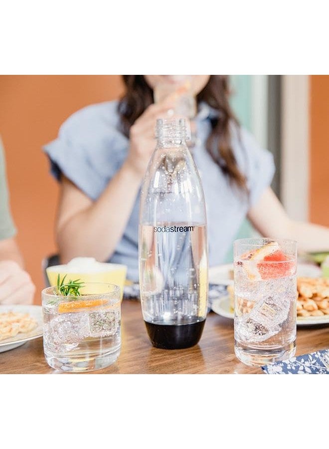 sodastream - Carbonating Bottles | Store even more fizzy drink favorites in your fridge | Dishwasher Safe | Slim Design: Fits in most car cup holders | 34 Fl Oz | Pack of 2 | Black - Image 2