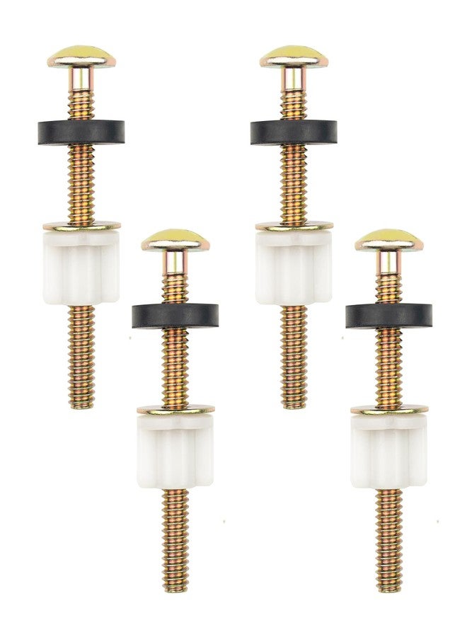 ELANE مجموعة 4 من براغي مقعد المرحاض البديلة ELANE، براغي مقعد المرحاض البديلة، براغي ومكسرات مقعد المرحاض (ذهب معدني) - Image 1