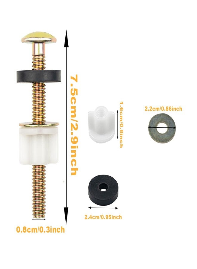 ELANE مجموعة 4 من براغي مقعد المرحاض البديلة ELANE، براغي مقعد المرحاض البديلة، براغي ومكسرات مقعد المرحاض (ذهب معدني) - Image 2