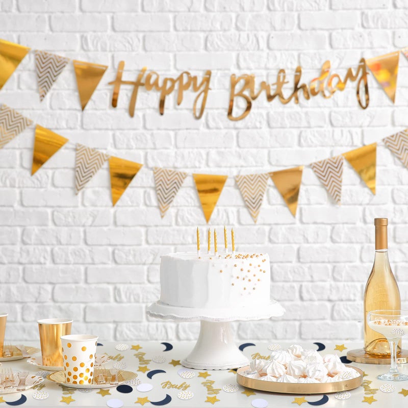 Minatee 400 Pcs Navy Blue Baby Shower Confetti Moon and Star Baby Shower Decorations Eid Ramadan Mubarak Decoration Gold White Star Moon Confetti Scatter for Gender Reveal Decor - Image 5