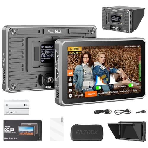 Viltrox DCX3 4K SDI Monitor DCX FHD 2000Nits 6 Touchscreen Camera Field Monitor with Sunshade Hood Battery Storage Bag DCX3 4K30Hz HDMISDI 350g - Image 1