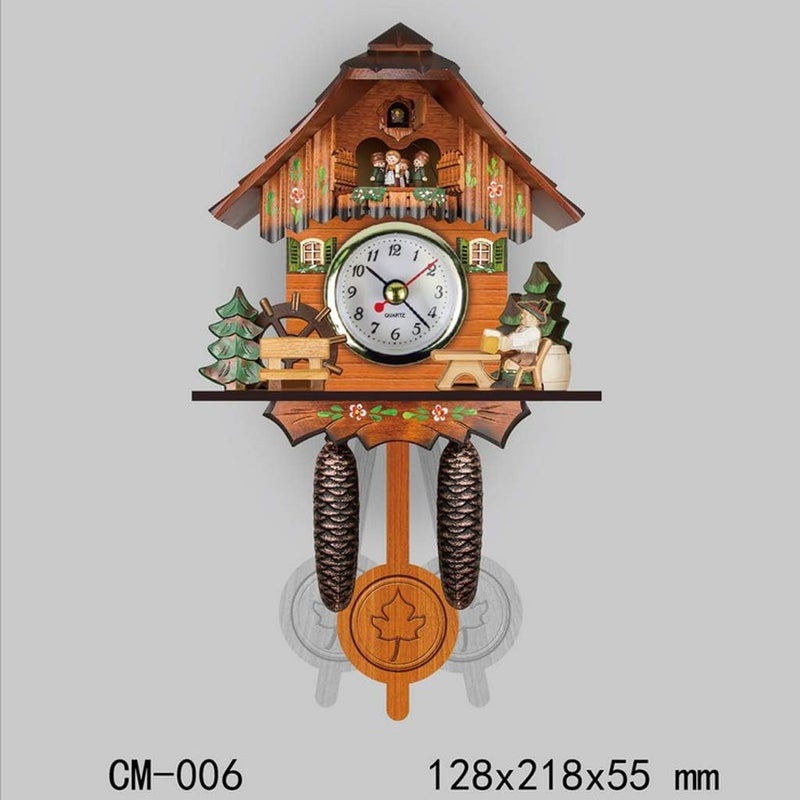 klarako Cuckoo Clock Wall Clock with Bird, Watch, Children Decoration, Home Time Watch  F - Image 2