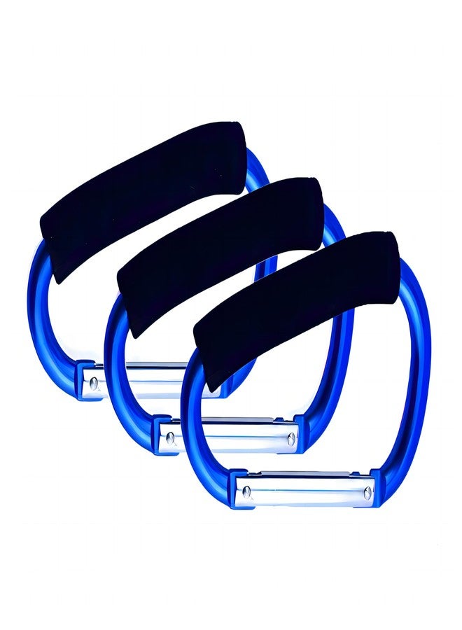 Noneea 3PCS Stroller Hooks, 5.2'' Large Carabiner Clip - Carabiner Large, Baby Stroller Hooks for Hanging Bags, Stroller Accessories(Blue) - Image 1