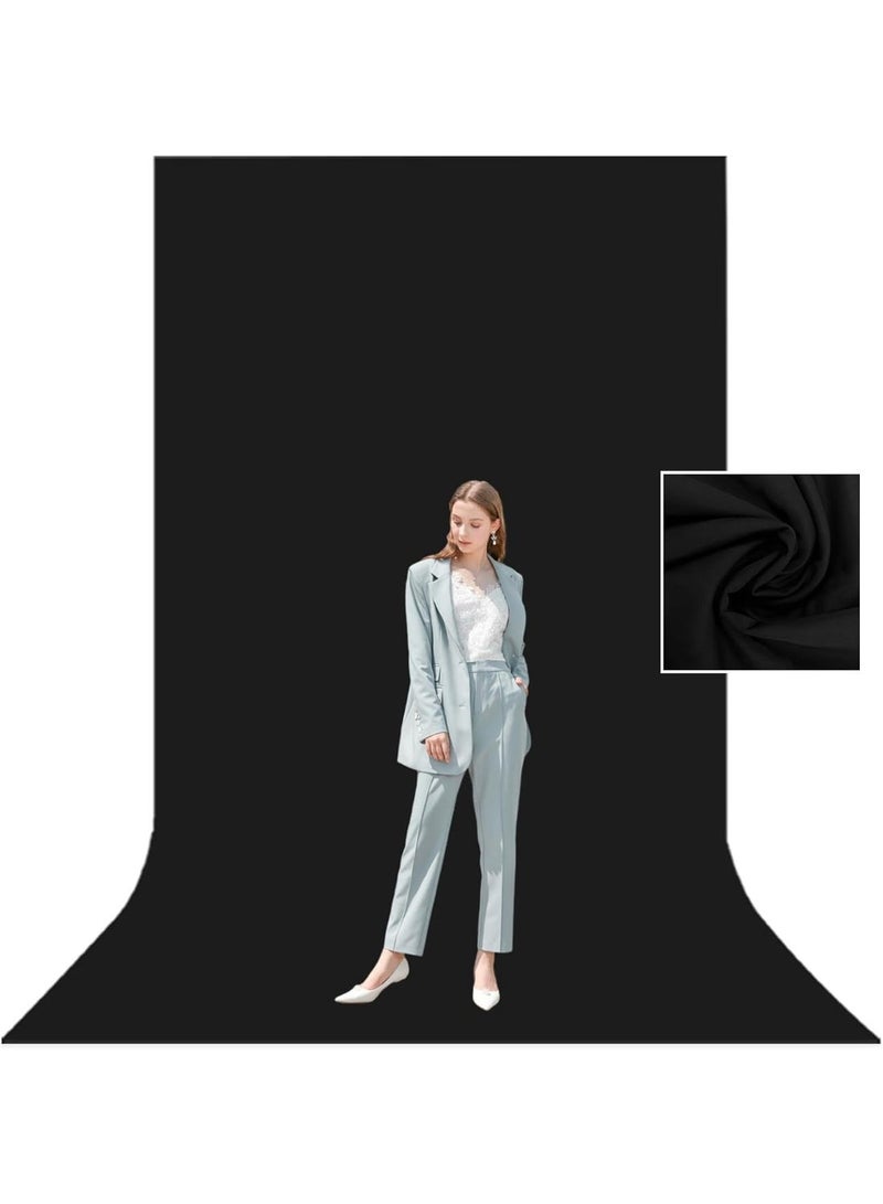 YelaJoy 5 Ft x10 Ft Photography Black Backdrop, Black Background Non-Reflective Fabric, Wrinkle Resistance Photo Background for Chromakey Photo Studio Video Shooting (Black) - Image 1