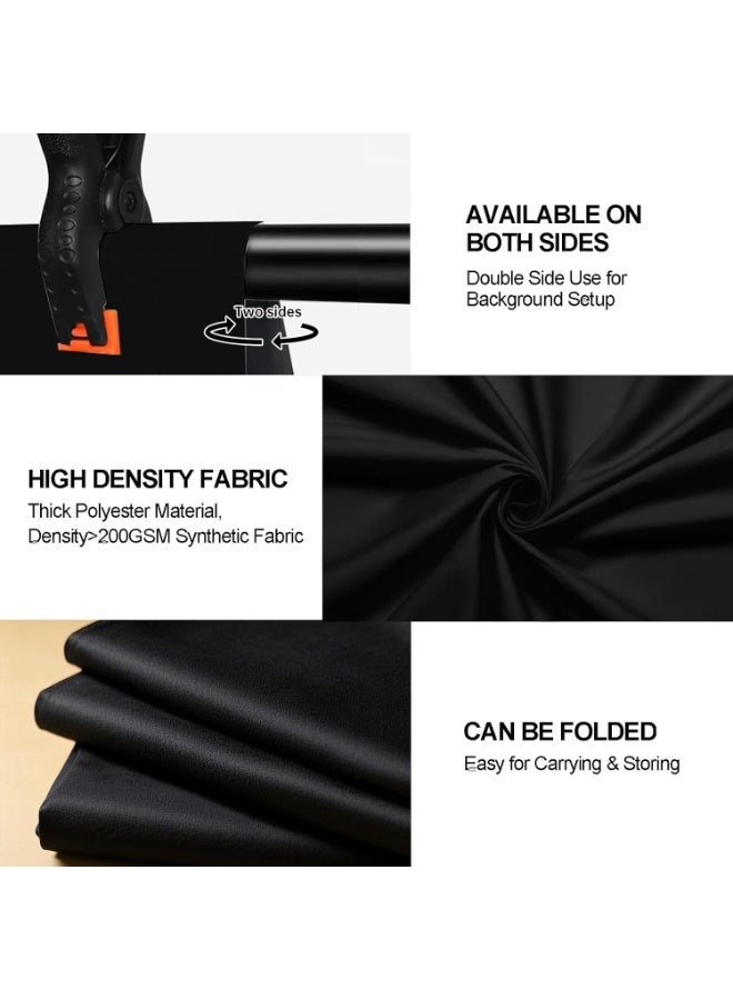 YelaJoy 5 Ft x10 Ft Photography Black Backdrop, Black Background Non-Reflective Fabric, Wrinkle Resistance Photo Background for Chromakey Photo Studio Video Shooting (Black) - Image 4