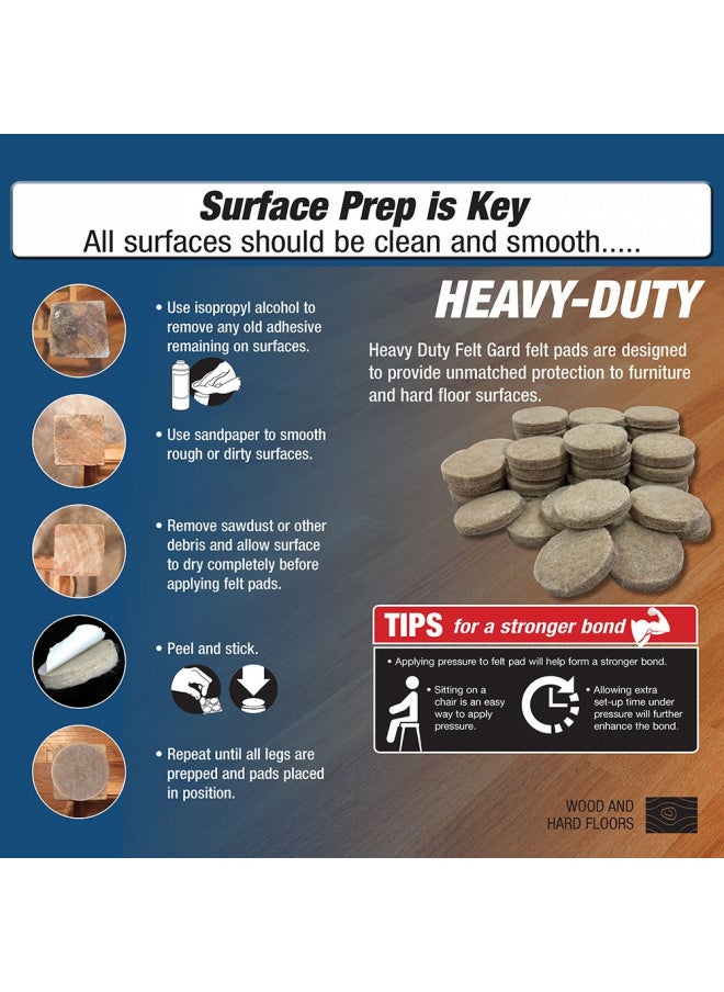 Shepherd Hardware Shepherd Hardware 9916 1-1/2-Inch Heavy Duty Felt Gard Self-Adhesive Leveling Furniture Pads, 4-Pack , Beige  - Image 3