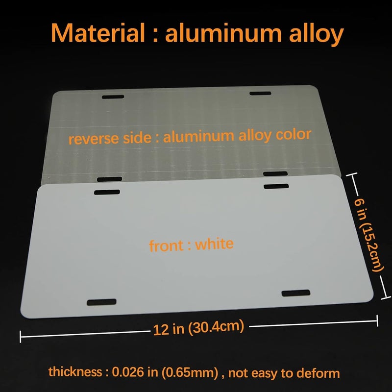 ORJ 50 Pack Sublimation License Plate Blanks 6"X12" x 0.65mm, White Metal Aluminum Automotive Front License Plate Tag - Image 2